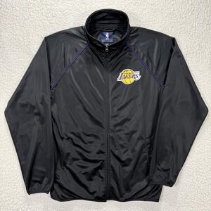 Los Angeles Lakers Track Jacket Men's L Black NBA Full Zip‎ Athletic Streetwear